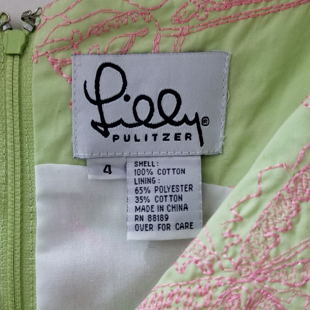 Lilly Pulitzer Vintage White Label Staci Shift Dress Pistachio Monkey Business 4 - Picture 6 of 14